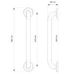 Barre de relvement en inox poli d32 l600mm pour pmr - akw - 1262