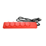 Bloc multiprises tanche 5x2p + t hanger 200008 rouge