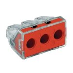 Boîte de 50 bornes de connexion automatiques transparentes 3 fils (2, 5 - 6mm²) - wago - 773 - 173 Boîte de 50 bornes de connexion automatiques transparentes 3 fils (2, 5 - 6mm²) - wago - 773 - 173