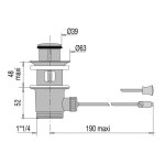 Bonde automatique laiton pour lavabo avec tirette horizontale - valentin - 00 100300 000 00