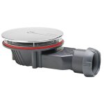 Bonde de douche slim + extraplate h40 avec dme abs chrom wirquin 30723392