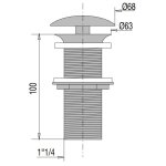 Bonde de lavabo champingon d62 sans lanterne - valentin - 00 123500 000 00