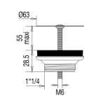 Bonde de lavabo en laiton avec grille inox d63 - valentin - 00 120100 000 00