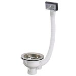 Bonde  panier avec grille inox pour vier pais d90 avec trop plein valentin 00 408500 000 00