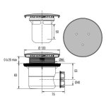 Bonde de receveur à capot métal rond 117mm pour douche d90 sortie horizontale - valentin - 00 571500 ... Bonde de receveur à capot métal rond 117mm pour douche d90 sortie horizontale - valentin - 00 571500 ...