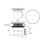 Bonde de receveur à capot métal rond 117mm pour douche d90 sortie verticale - valentin - 00 553000 000 ... Bonde de receveur à capot métal rond 117mm pour douche d90 sortie verticale - valentin - 00 553000 000 ...