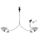 Bonde de vidage automatique d90 mm pour vier double cuve valentin 00 438000 000 00