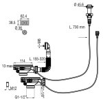 Bonde de vidage automatique d90mm pour évier double cuve - valentin - 00 438000 000 00 Bonde de vidage automatique d90mm pour évier double cuve - valentin - 00 438000 000 00