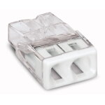 Borne pour boîtes de dérivation compact avec boîtier transparent 2 conducteurs boîte de 100 - wago - ... Borne pour boîtes de dérivation compact avec boîtier transparent 2 conducteurs boîte de 100 - wago - ...