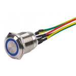 Bouton poussoir lumineux no / nf bleu 6 fils heracles pca - bp - no - nf - lum