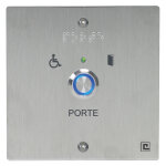 Bouton poussoir no / nf sur plaque inox 80 x 80 mm loi pmr avec 2 vis anti - vandales heracles pl80nflh ...