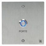 Bouton poussoir no / nf sur plaque inox 80 x 80 mm avec 2 vis anti - vandales heracles pl80nfl