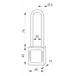 Cadenas de consignation anse acier 40h76 rouge - fth thirard - 00091240