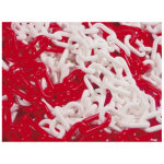 Cha�ne en plastique 25 m rouge et blanche n�8 sachet taliaplast 530100 rouge
