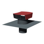 Chapeau de toiture rectangle tuile d 125 mm plastique unelvent 870073