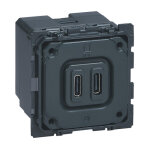 Chargeur double usb cliane 15w type - c 3a - legrand - 067466