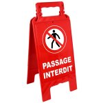 Chevalet d'interdiction rectangulaire ''passage interdit'' 600 x 275 mm novap 4291079