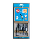 Coffret de 4 forets hlicodaux avec fraisoirs bois per. 00203. 04 leman 203. 500. 04