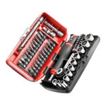 Coffret douilles 1 / 4'' 6 pans mtriques et embouts - 38 pices diamtre 5, 5  14mm - facom - r2nanopb ...