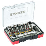 Coffret douilles 1 / 4'' + embouts de vissage 27 pi�ces hanger 250015