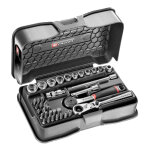 Coffret de douilles 1 / 4'' hexagonales 6 pans mtriques et embouts 37 pices - facom - r. 161 - 6p6hxpb ...