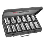 Coffret de douilles 6 pans 3 / 4'' longues m�triques 12 pi�ces facom k. 405e