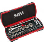 Coffret douilles et accessoires 1 / 2'' 23 outils - sam outillage - 75 - sh23