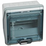Coffret tanche plexo avec embouts  perforation directe prmonts gris 8 modules - legrand - 001908