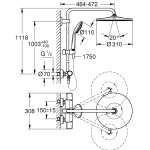 Colonne de douche euphoria system 310 avec mitigeur thermostatique - grohe - 26384002