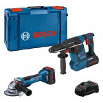 Combi - kit 2 outils 18 v (gws 18v - 10 p + gbh 18v - 26) + 2 batteries 5, 5 ah procore + chargeur rapide ...