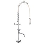 Combin de prlavage monotrou avec mlangeur, robinet de puisage et bec tlescopique orientable delabie ...