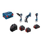 Combo kit 4 outils 18v + batterie 4ah (procore) + 2 batteries 5, 5ah (procore) + chargeur + coffret l ...