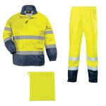 Ensemble de pluie haute visibilit hi - way jaune fluo / marine t2xl coverguard 7hwryxxl jaune fluo