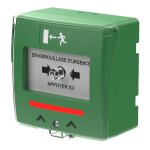 D�clencheur manuel shok vert 2 contacts buzzer led sewosy shokv3fr vert