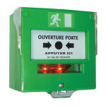 D�clencheur manuel vert 2 contacts avec led et buzzer 12a 27vcc neutronic 4712v3c vert