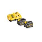 Pack de 2 batteries xr flexvolt 18v / 54v 9ah / 3ah + chargeur rapide en boite carton dewalt dcb118x2 ...