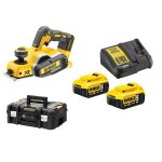 Rabot 18 v xr + 2 batteries 5 ah + chargeur multivoltage + coffret t - stak dewalt dcp580p2 - qw