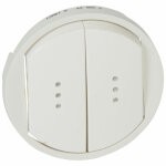 Enjoliveur large cliane pour double interrupteur, va - et - vient ou poussoir avec voyant blanc - legrand ...