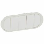 Enjoliveur large celiane pour interrupteur, va - et - vient ou poussoir 5 commandes blanc legrand 068011 ...