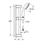 Ensemble de douche 2 jets tempesta 100 avec barre 600mm grohe 27598001