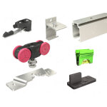 Ensemble rail et accessoires pour une porte coulissante de 10  80kg - mantion - saf10 - 80 - 195 - 1 ...