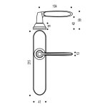 Ensemble sur plaques tango entraxe 165 mm cl� l chrom� velours vachette 691785