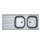 Evier renova inox  encastrer 2 cuves avec gouttoir 116 x 50 cm franke 898311