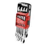 Jeu de 12 cl�s mixtes � cliquet articul�e m�triques sur �tui portatif facom 467bf. jp12pb