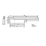 Ferme porte ts 91b fixe force 3 fourni sans bras finition argent - dorma - 41030101