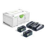 Set �nergie sys 18 v 2 batteries 5 ah + chargeur rapide + coffret systainer sys3 festool 577707