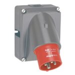 Fiche inclin�e hypra 3p + t 16 a 400 v plastique legrand 052173 rouge