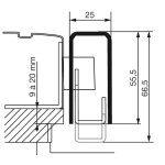 Gche en applique  recouvrement rglable 9  20mm pour carnes exclusive droite blanc - vachette - ...