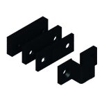 Gâche haute + cales laqué noir ral9005 satiné - la croisee ds - ds6812 - 013 Gâche haute + cales laqué noir ral9005 satiné - la croisee ds - ds6812 - 013