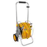 Grand dvidoir chariot mtallique avec tuyau de 30m et raccords - hozelock - 2461r0000